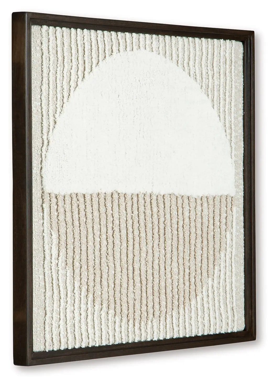 Bachard Wall Decor | 30.25 x 1.75 x 30.13 in | Fabric & Wood | Tan / White