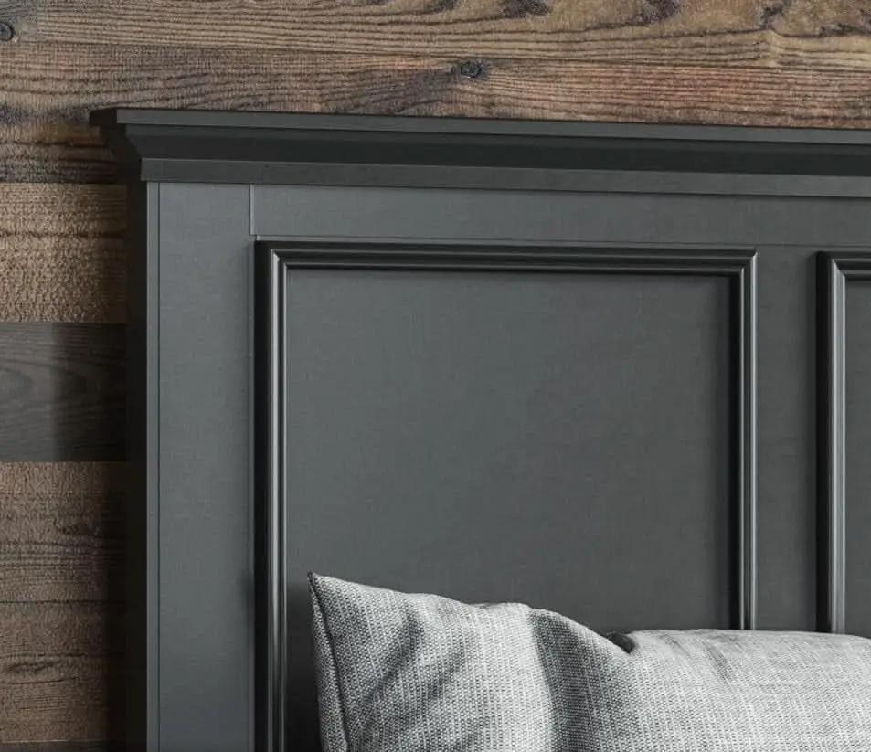Stylish Black Queen Headboard with Raised Panel Design from PriceLows™