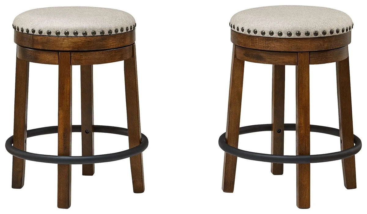 Upholstered Swivel Stool | Nailhead Trim | Cushion Seat