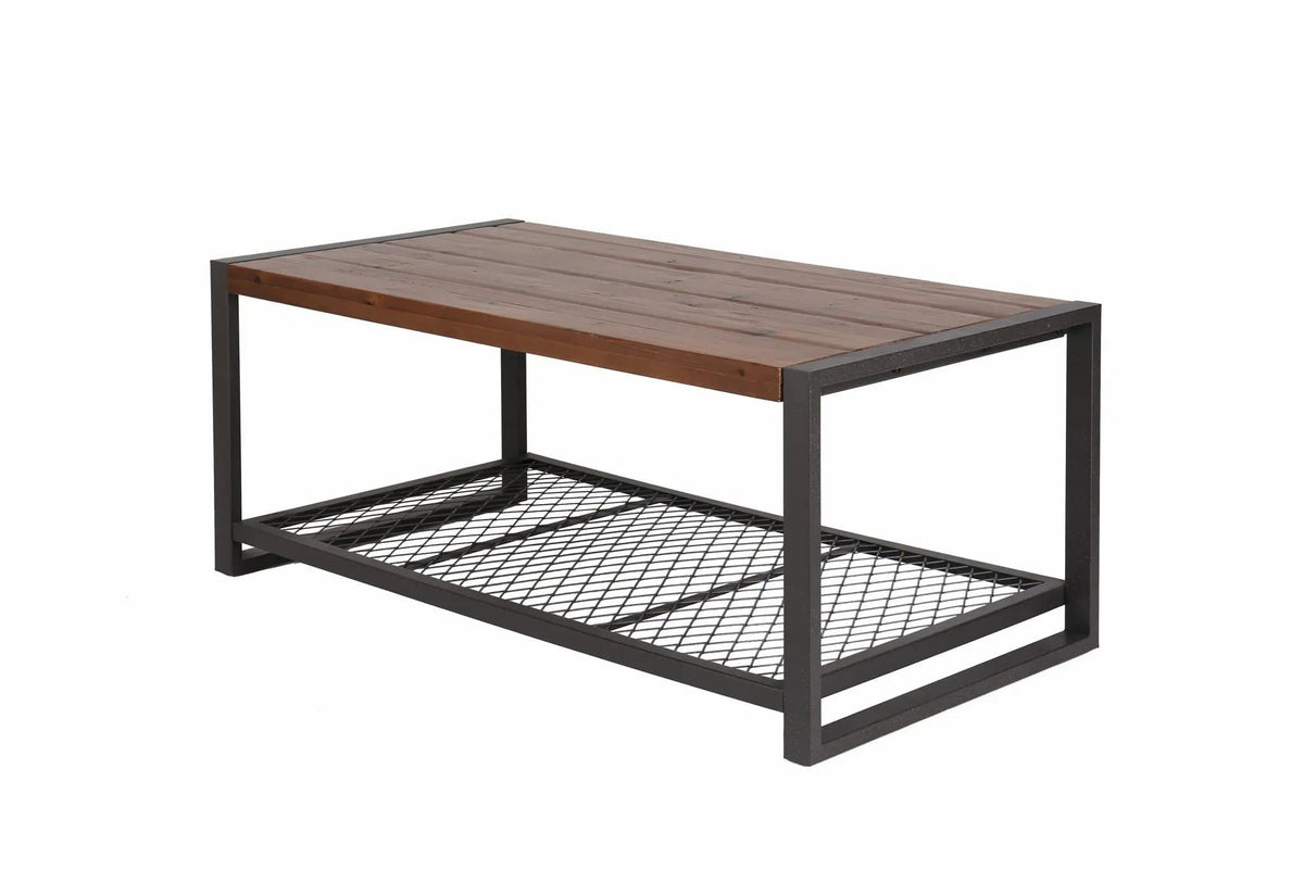 Console Coffee Table With Reclaimed Wood Finish, For Living Room - | 44 x 23 x 18 in | Solid Wood | Natural