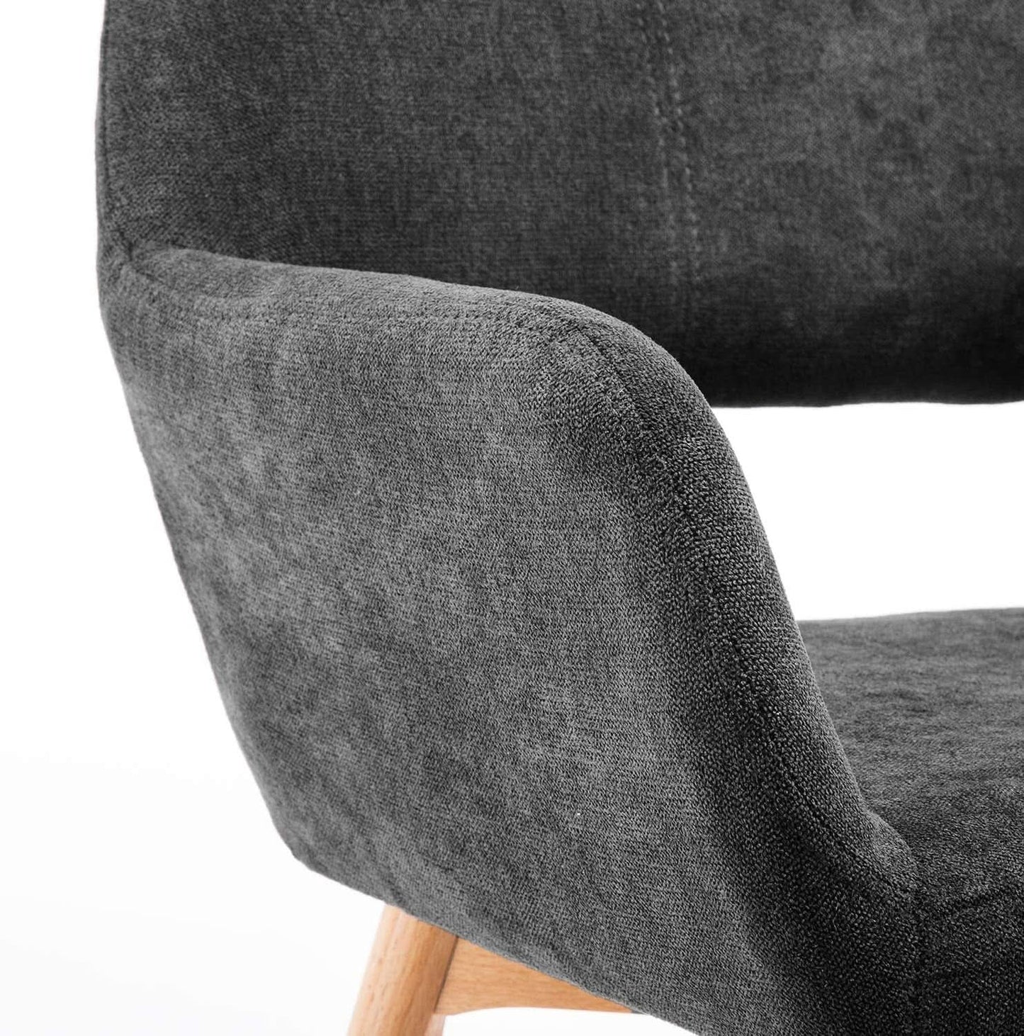 Charcoal Upholstered Armchair Mid Century Modern Wood Legs from PriceLows™