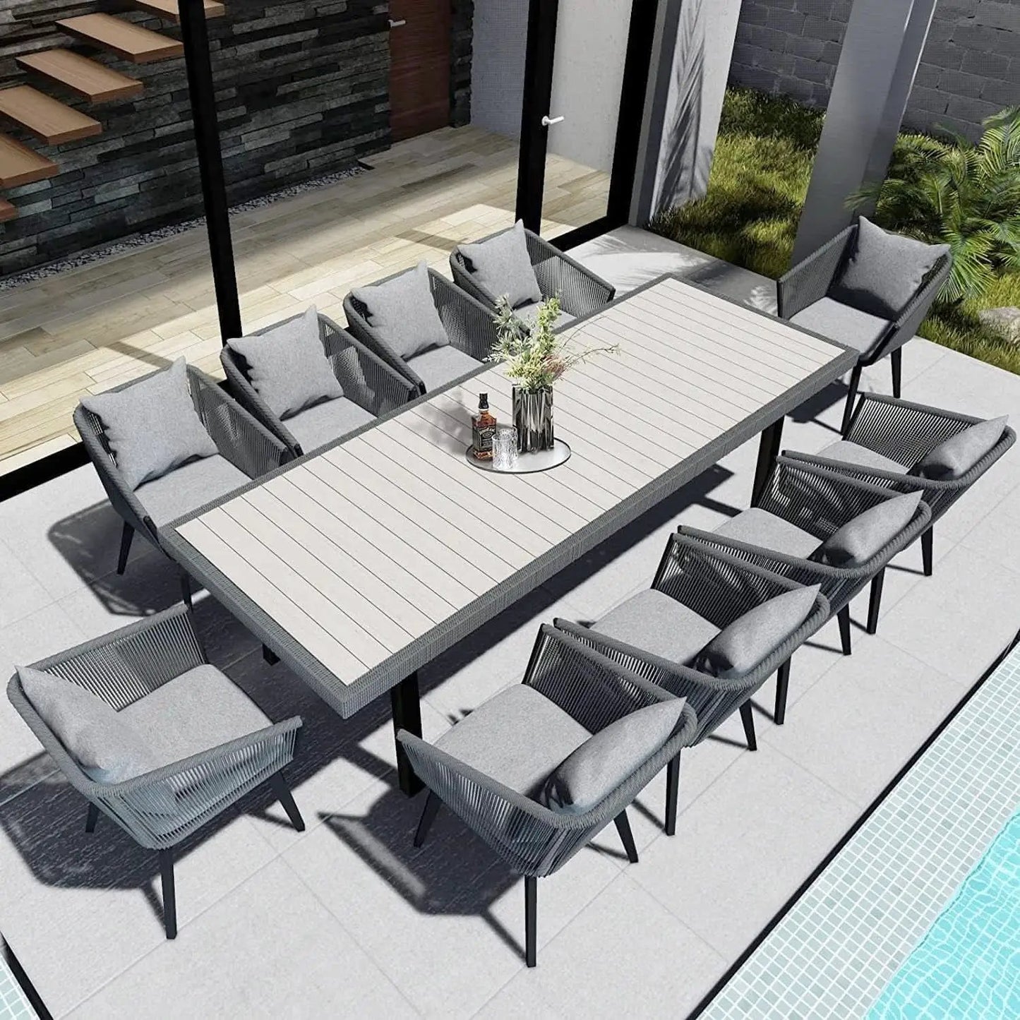 Elegant 11 Piece Patio Dining Set for Outdoor Spaces from PriceLows™