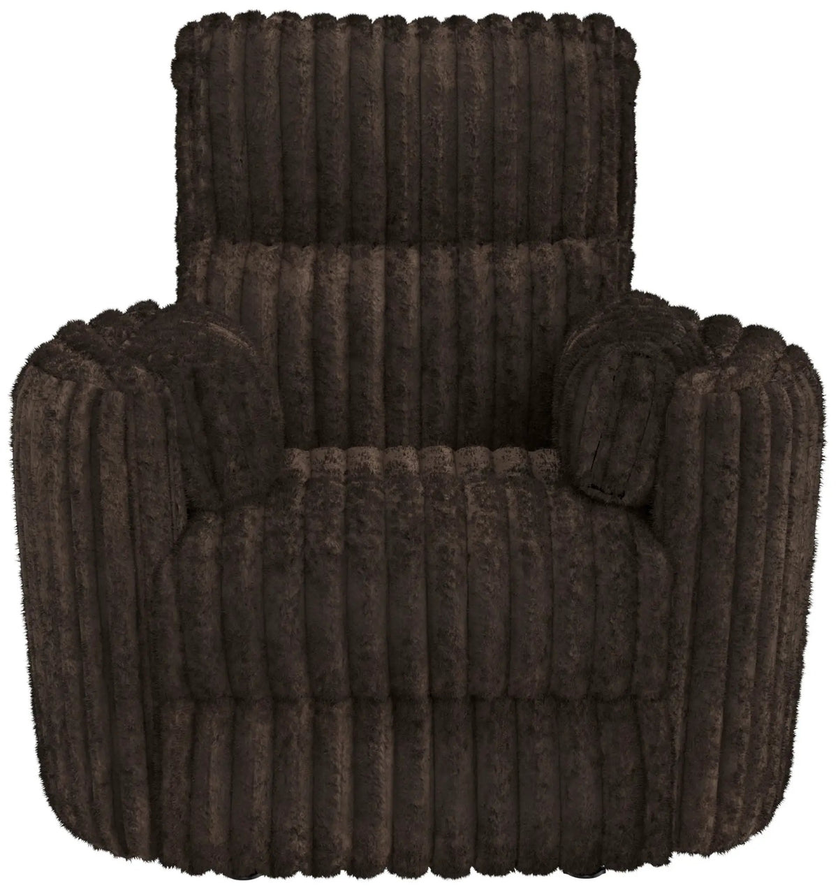 Daydream Swivel Glider Recliner | Unique Shape | Comfort Bolsters | Faux Fur