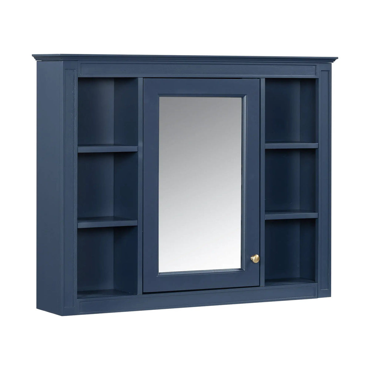 Wall Mounted Medicine Cabinet | Adjustable Interior | 6 Open Shelves