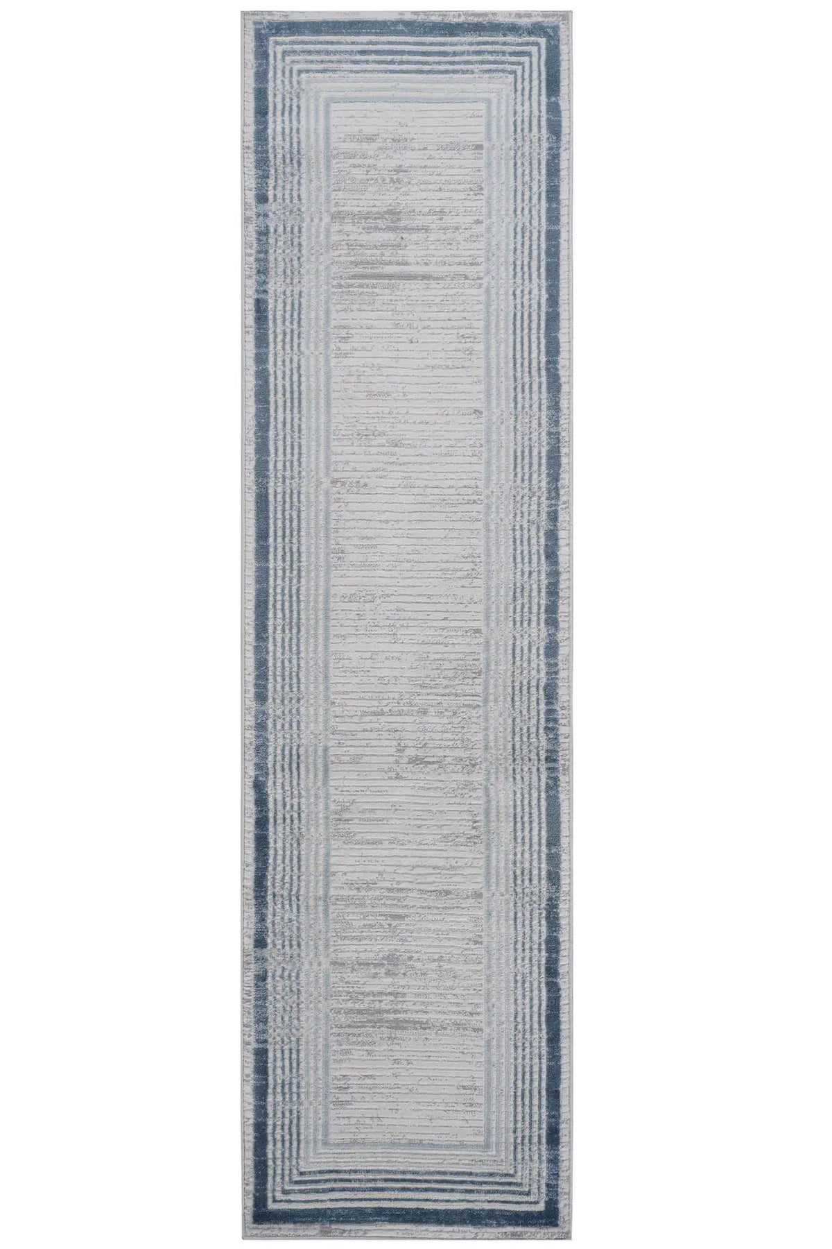 Marfi Bordered Runner Rug | 96 x 26 Inch | Stain Resistant | Non-Shedding Machine-Woven
