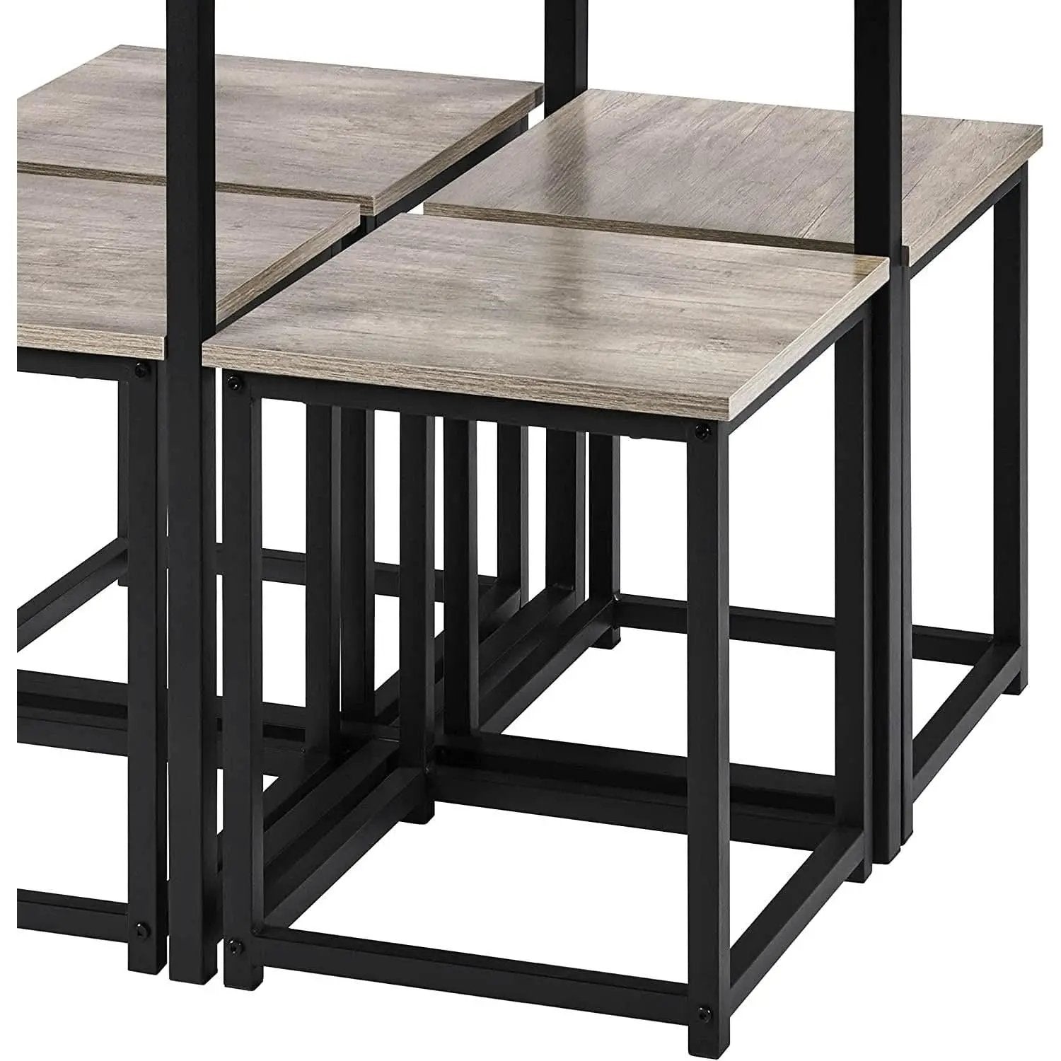 5 Piece Gray Dining Table Set For 4 People Kitchen from PriceLows™