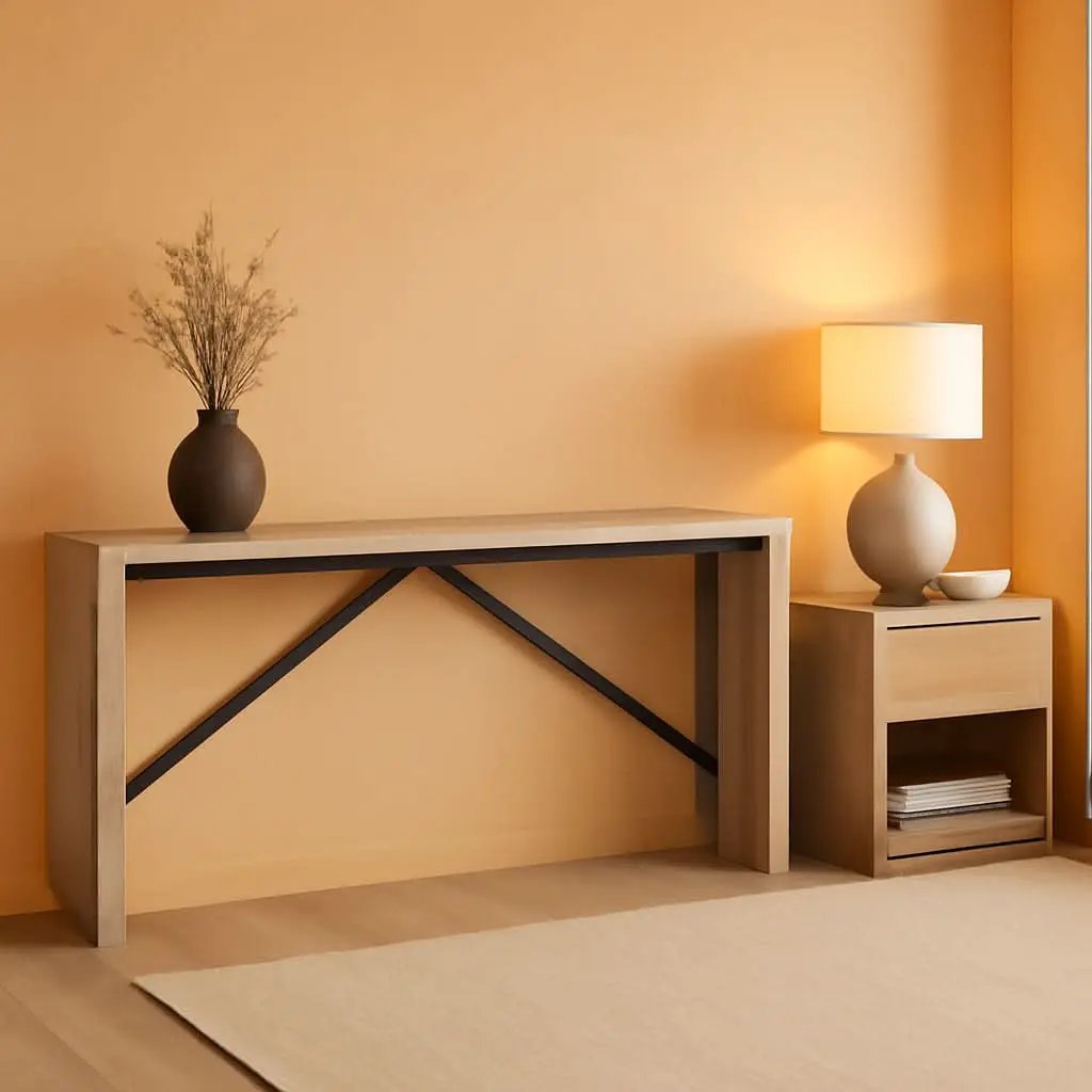 62.2 Inch Greige Industrial Console Table For Entryway from PriceLows™