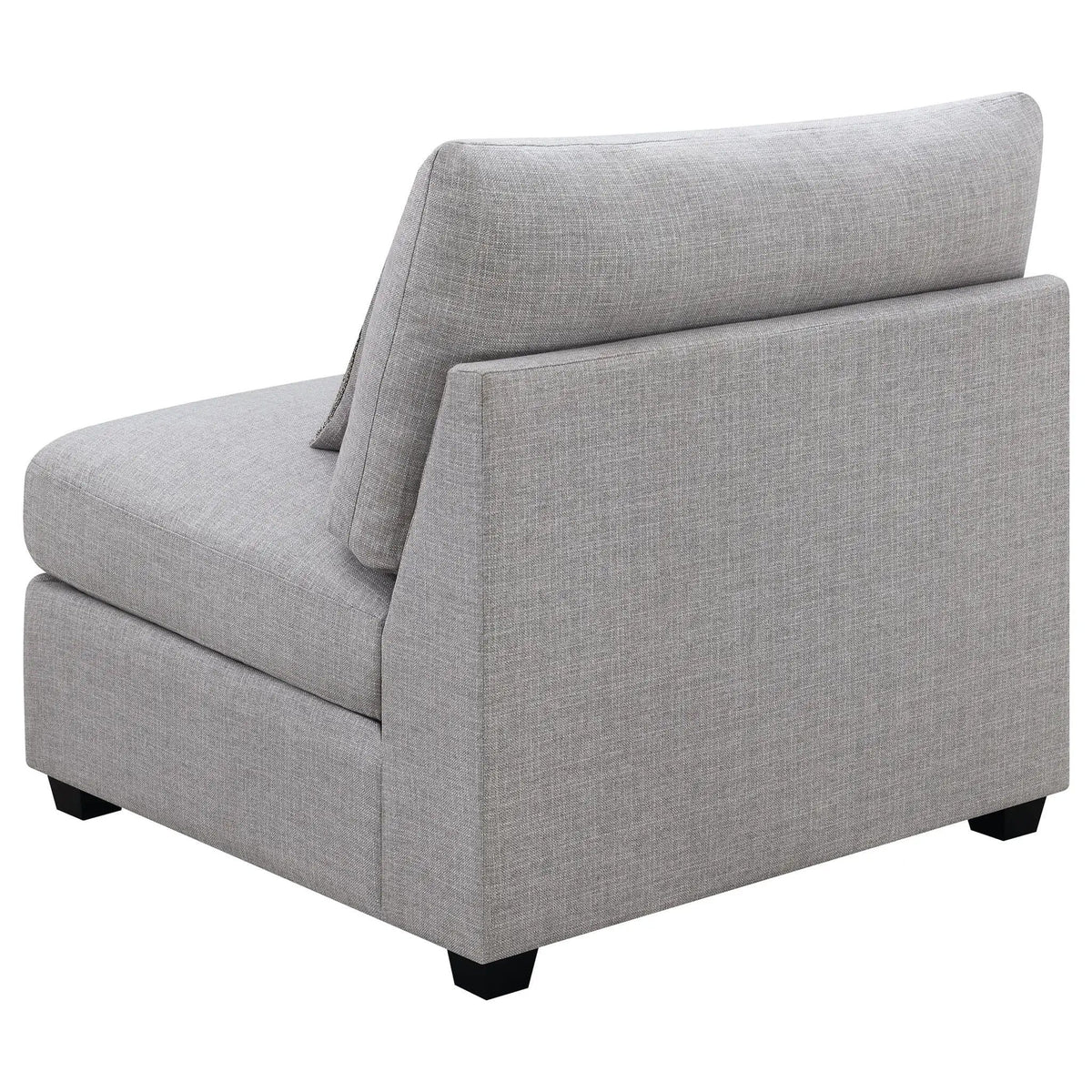 Cambria Upholstered Armless Chair | 39 x 39 x 38 in | Solid Wood & Fabric | Grey