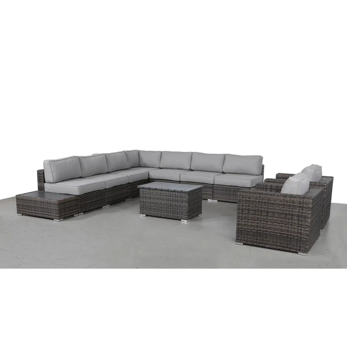 Outdoor Sectional Set | Handcrafted Wicker | Ultra-Soft Cushions | Entertainment Seating