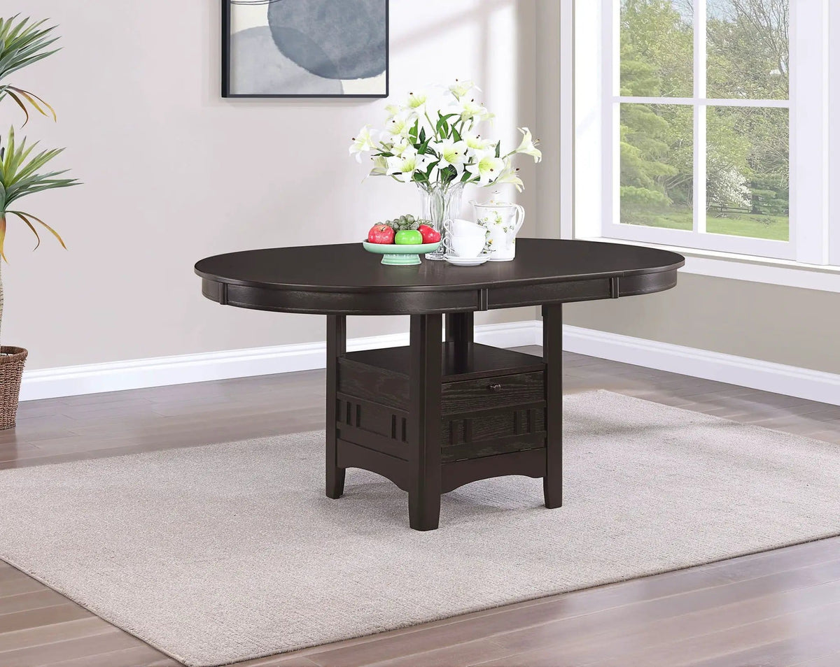 Lavon Oval 60-inch Wood Extension Leaf Dining Table | 42.25 x 42 x 30.5 in | Wood | Espresso