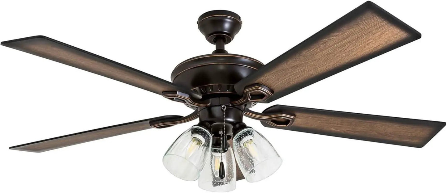 52 Inch Farmhouse LED Ceiling Fan Oil Rubbed Bronze from PriceLows™