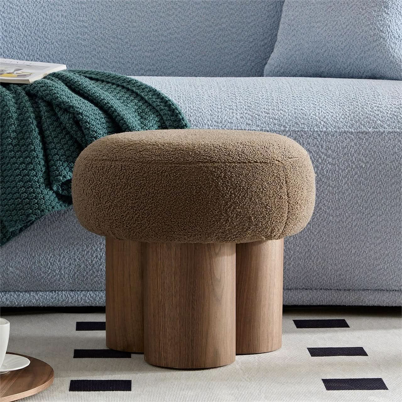 Brown Mushroom Stool Ottoman Footrest 16.54 Inches from PriceLows™