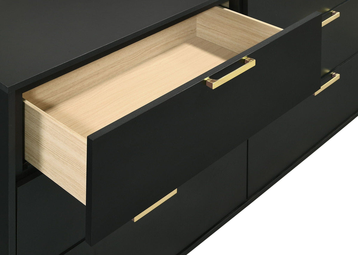 Kendall 6-drawer Dresser | 58.5 x 15.75 x 34.25 in | 6-Drawer | Black
