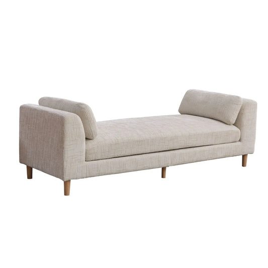 End Of Bed Bench | Upholstered With Armrests | Trapezoid Chaise Design | Kiln-Dried Solid Wood
