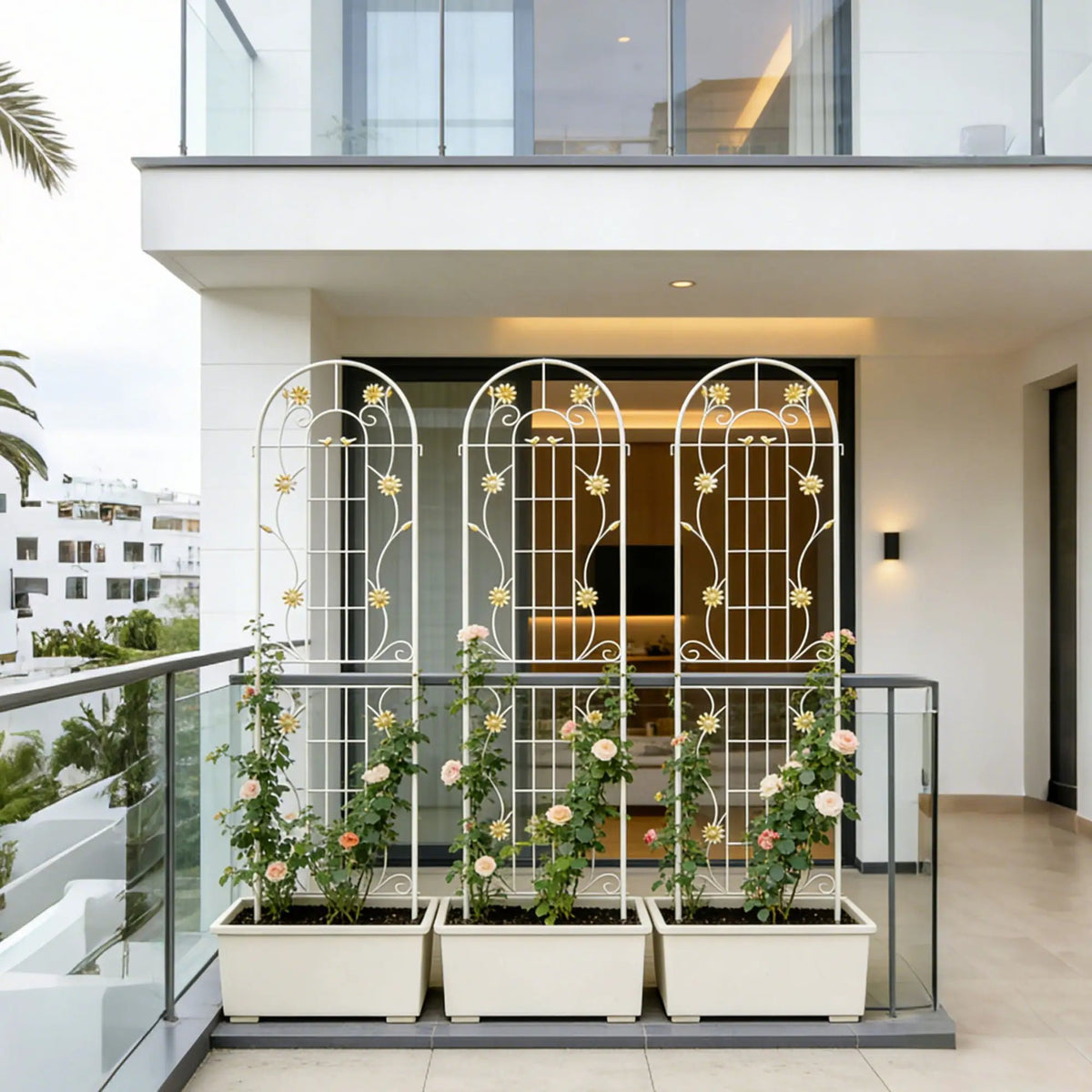 Metal Garden Trellis | Galvanized Steel | Powder Coated | 4 Piece Set