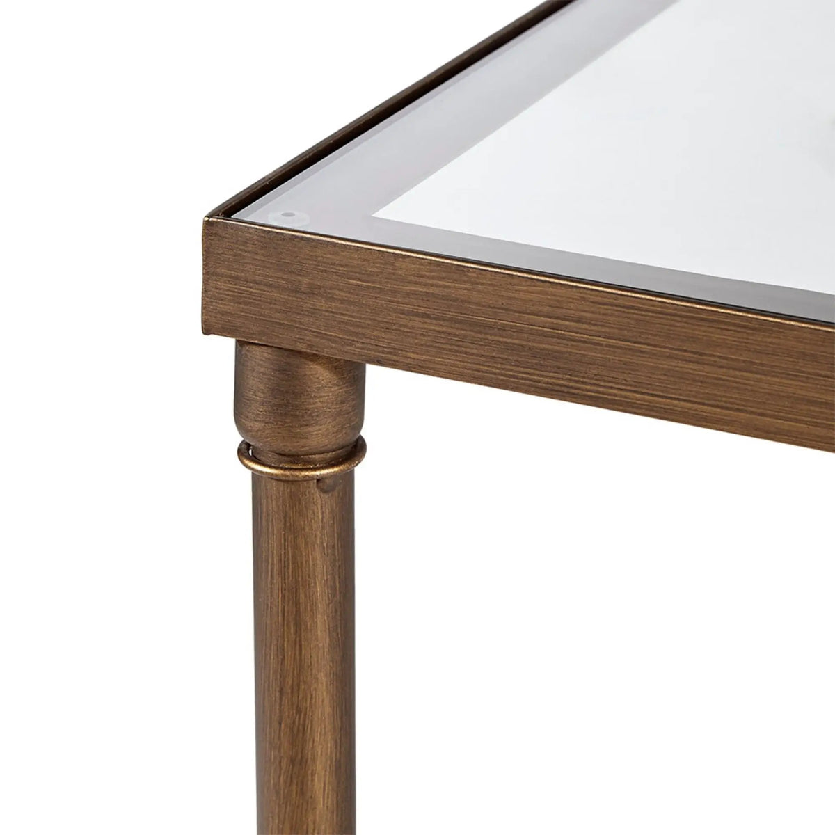 Metal Rectangle Coffee Table | Bronze Frame | 5mm Tempered Glass Top | Modern Style