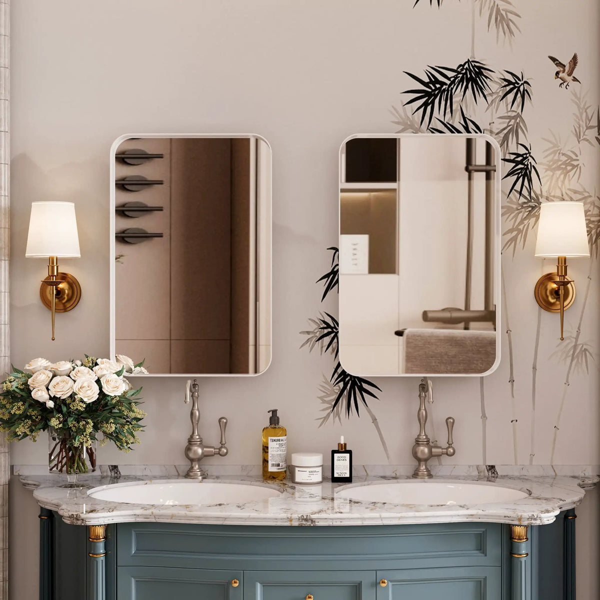 Recessed Medicine Cabinet | Metal Frame | Mirror | Adjustable Shelves
