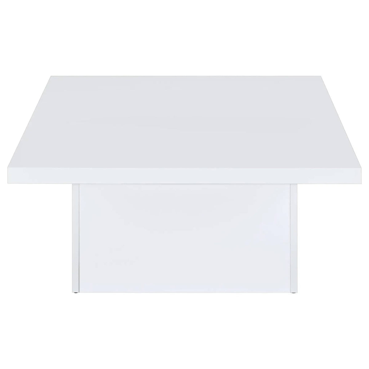 Devar Square Engineered Wood Coffee Table White High Gloss | 35.5 x 35.5 x 16.25 in | Engineered Wood | Living Room