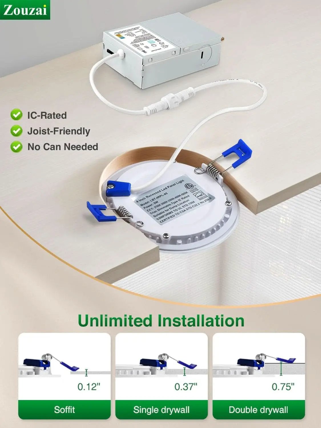 24 Pack 6 Inch LED Recessed Ceiling Light With Junction Box 5CCT Adjustable Dimmable Downlight from PriceLows™