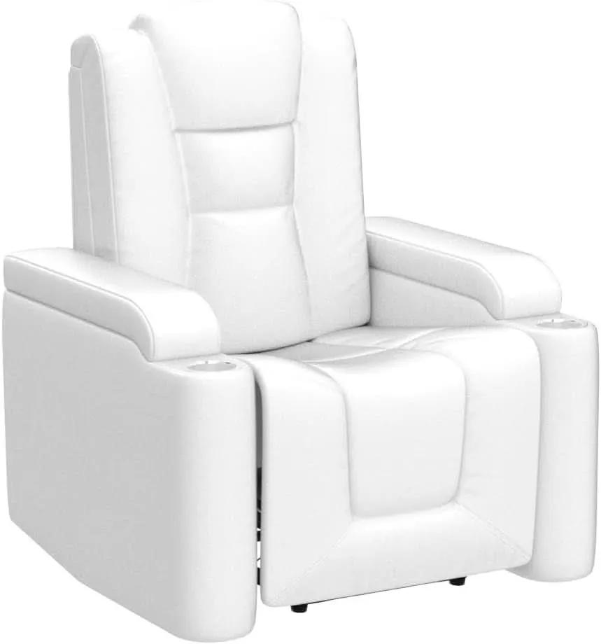 White Power Recliner Chair Set Of 2 With USB Ports from PriceLows™