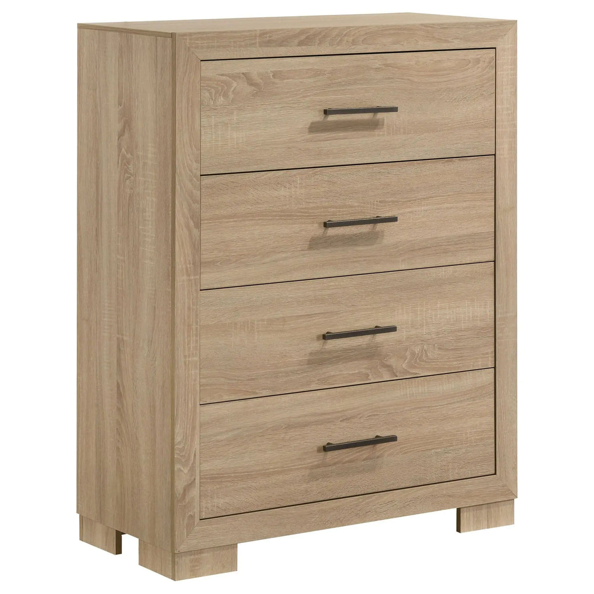 Arielle 4-drawer Bedroom Chest of Drawers | 35.5 x 17.25 x 45.75 in | Engineered Wood & Veneer | Light Oak