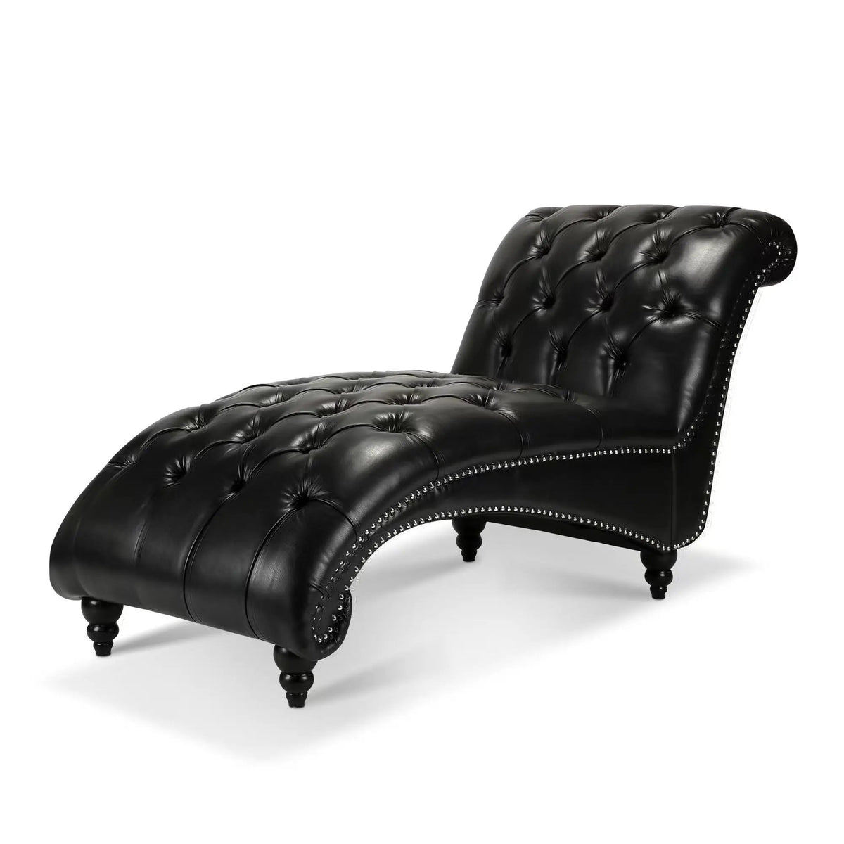 Tufted Armless Chaise Lounge | High Density Foam | Bubble Nail Trim