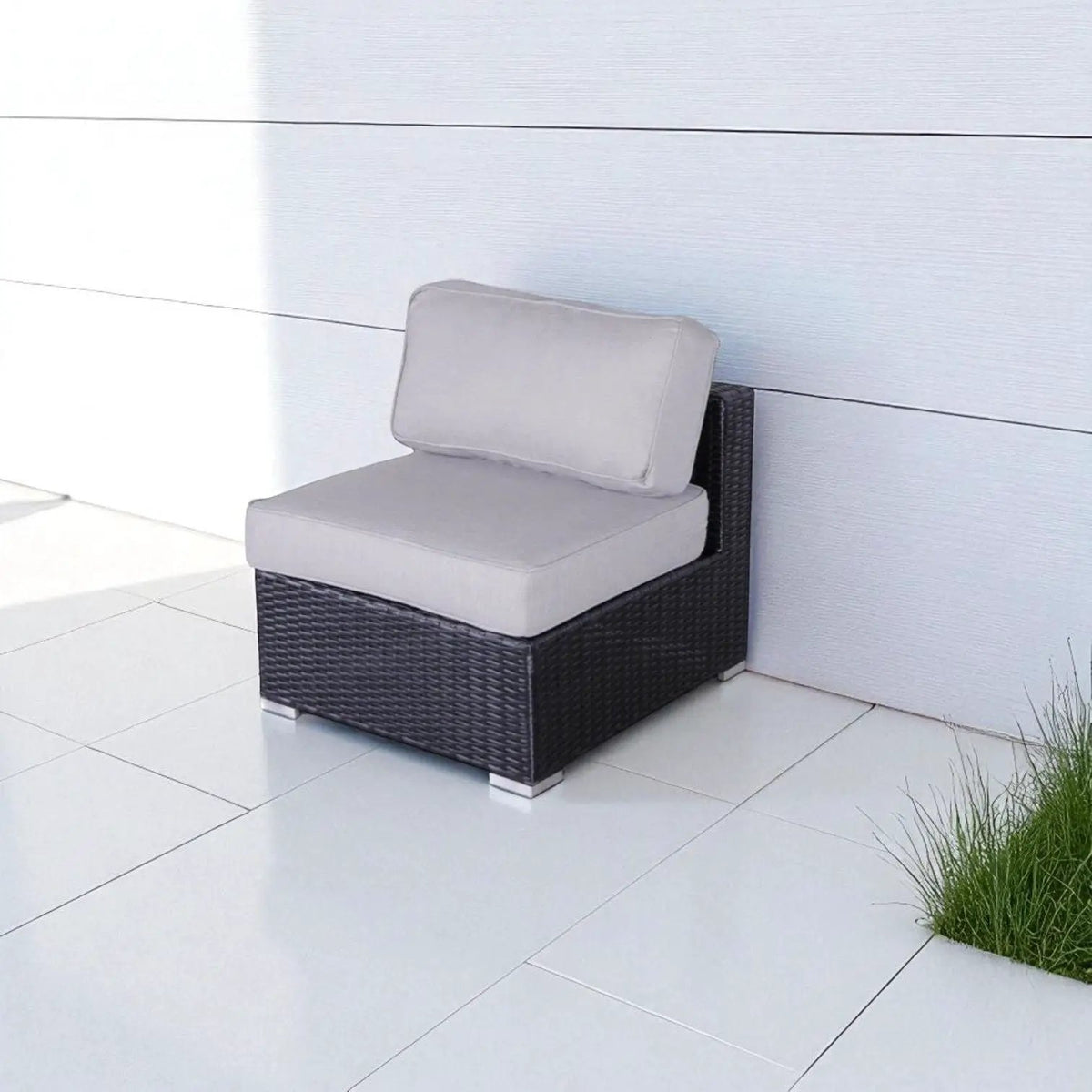 Minnesota Armless Patio Chairs | Set Of 2 | HDPE Wicker Frame | Fully Assembled