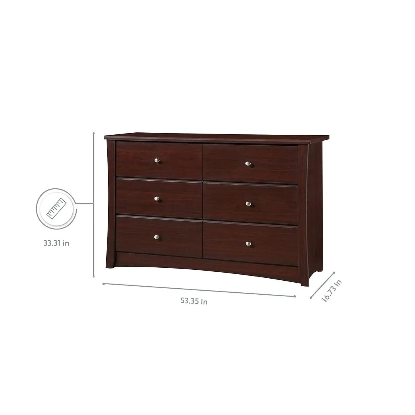 Crescent 6 Drawer Dresser Espresso GREENGUARD Gold from PriceLows™