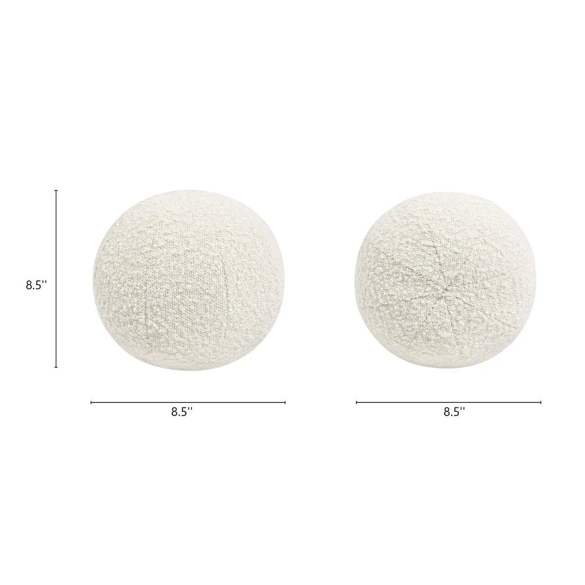 Luna Round Ball Throw Pillow | Faux Sheepskin Cover | 12 Inch Diameter | Durable Foam Insert