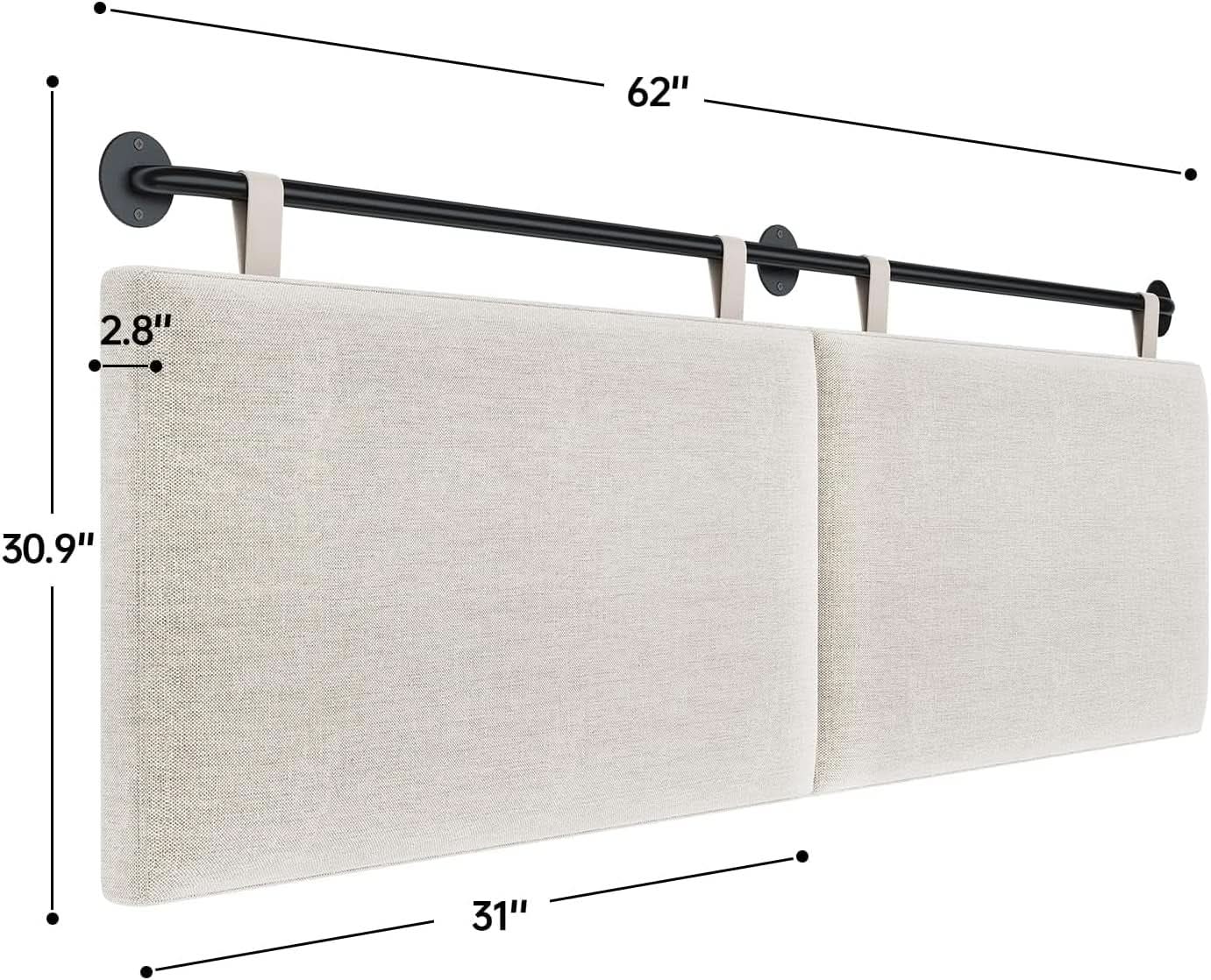 Adjustable Wall Mounted Queen Size Headboard with Tufting from PriceLows™