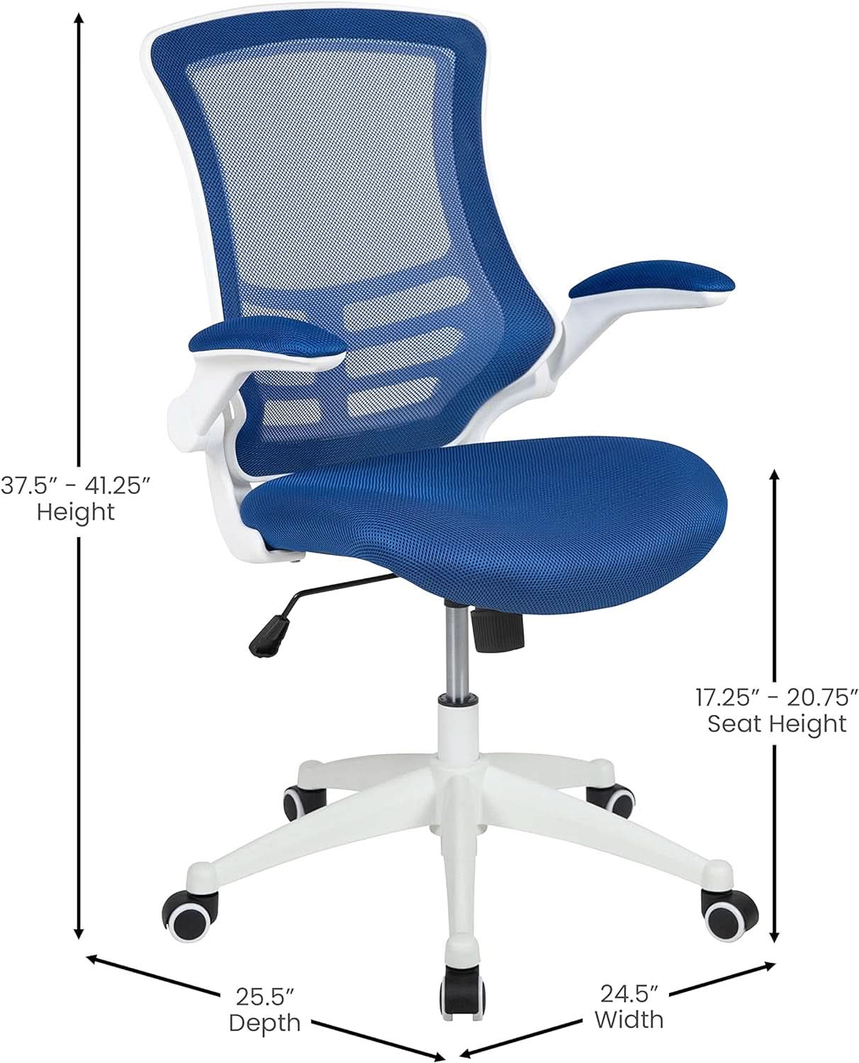 Ergonomic Office Chair Blue Mesh With White Frame Mid Back from PriceLows™