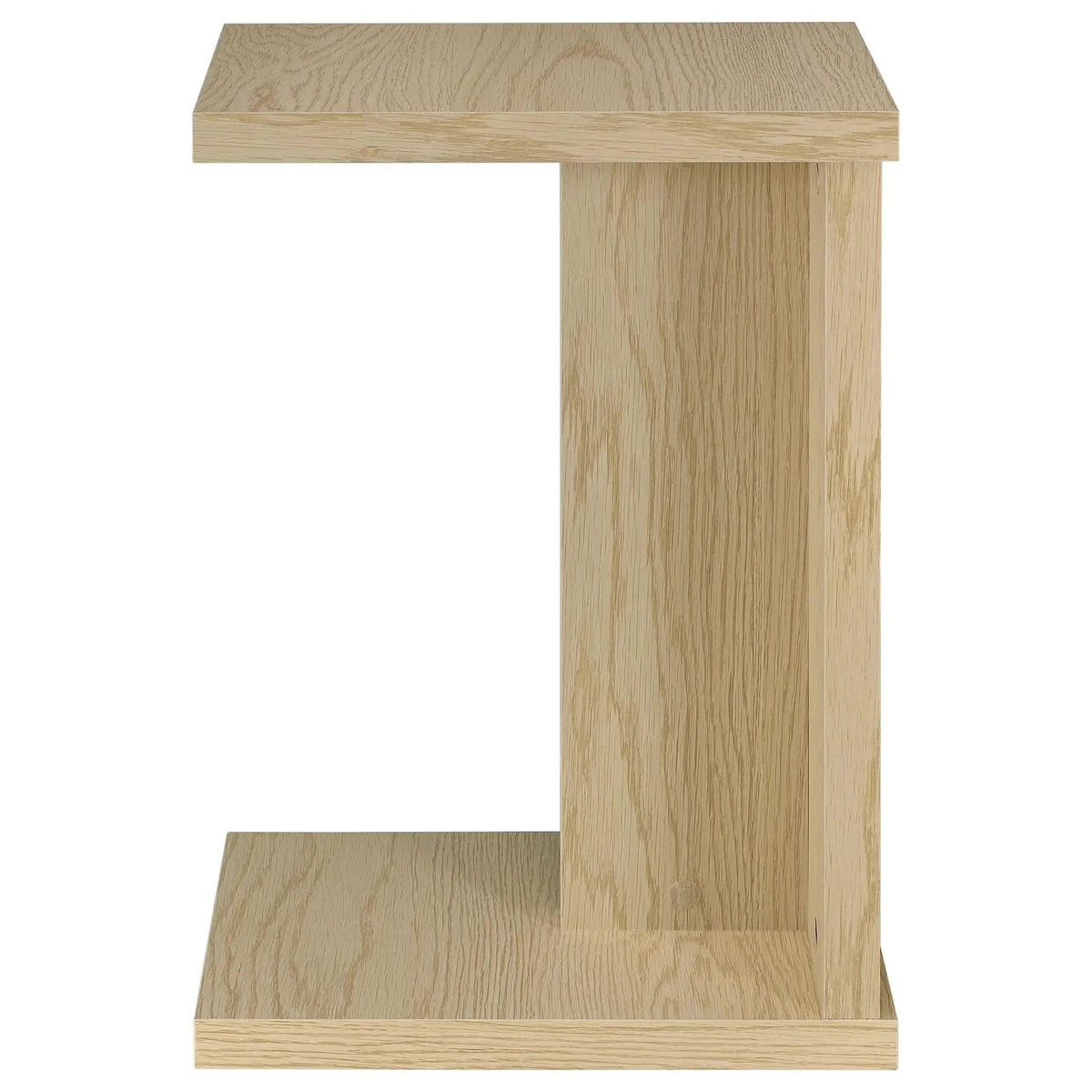 Clower Engineered Wood C-Shaped Sofa Side Table | 15.75 x 11.5 x 23.5 in | Engineered Wood & Veneer | Light Oak