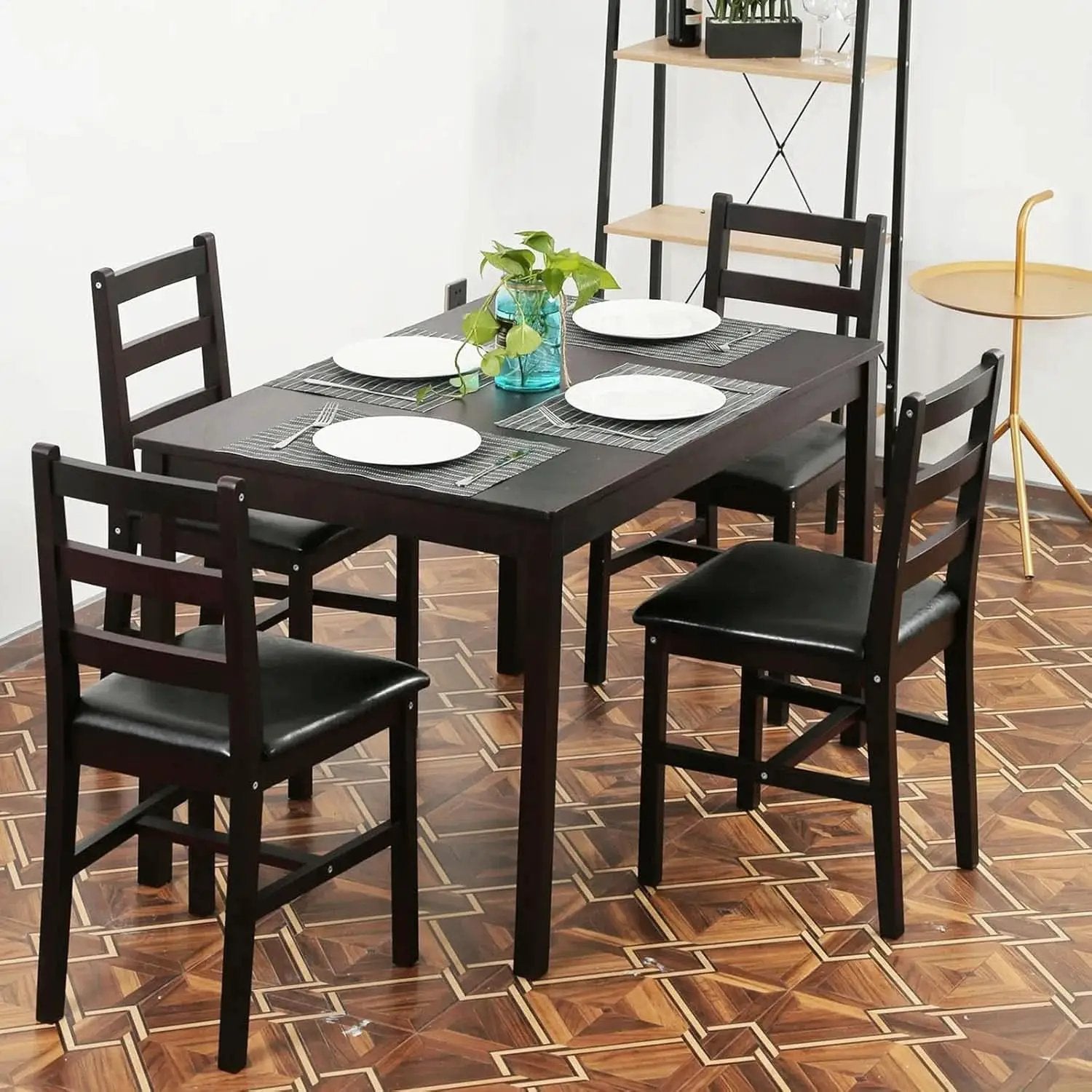 Brown Premium Five Piece Dining Table Set Apartment from PriceLows™