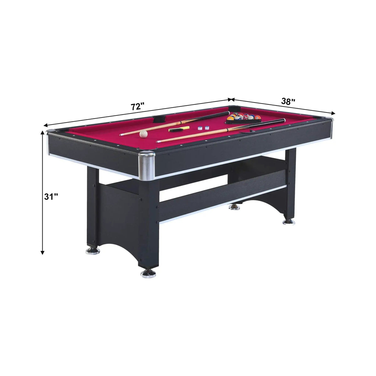 Multifunctional Pool Table | 6FT Wooden Design | Removable Table Tennis Top | Rubber Cushions