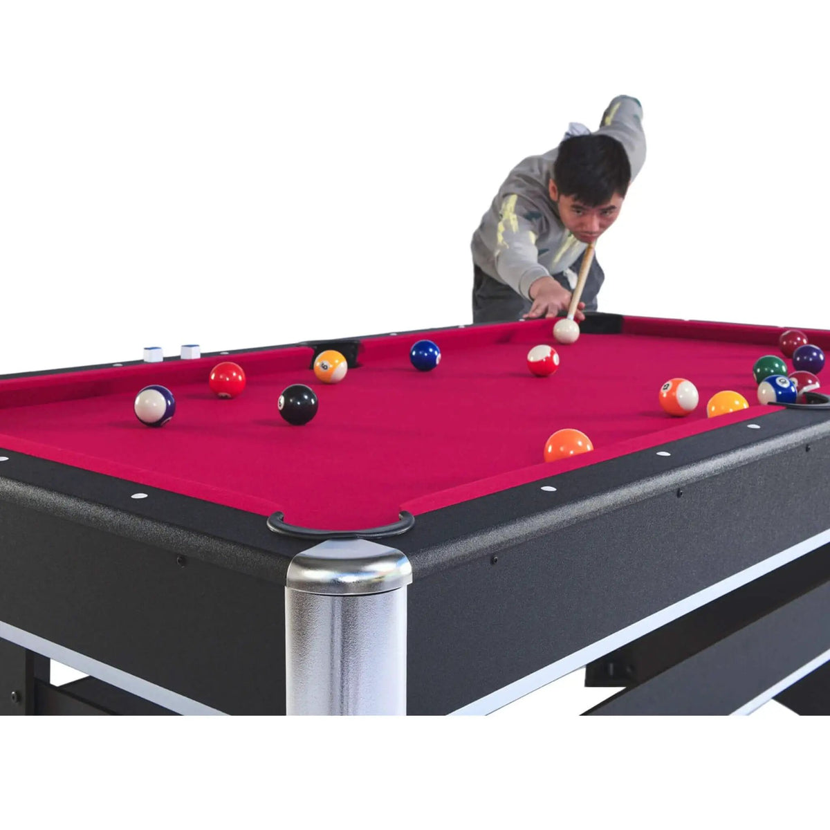 Multifunctional Pool Table | 6FT Wooden Design | Removable Table Tennis Top | Rubber Cushions