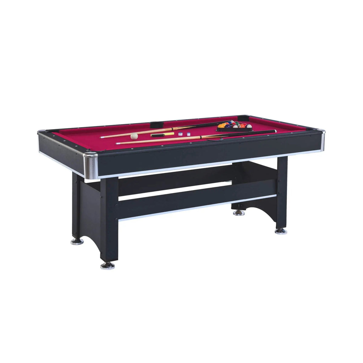Multifunctional Pool Table | 6FT Wooden Design | Removable Table Tennis Top | Rubber Cushions