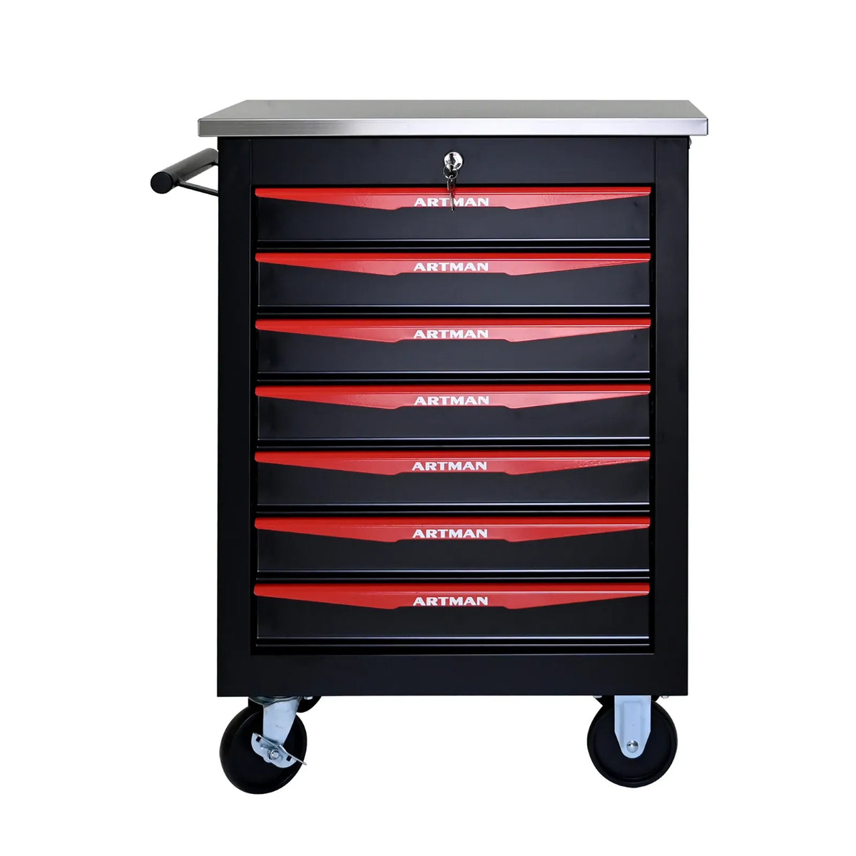 7 Drawer Rolling Tool Box Hardware Storage Tool Cabinet, Heavy Duty Steel Metal Cart, Lockable, Shop Garage NEW，red from PriceLows™