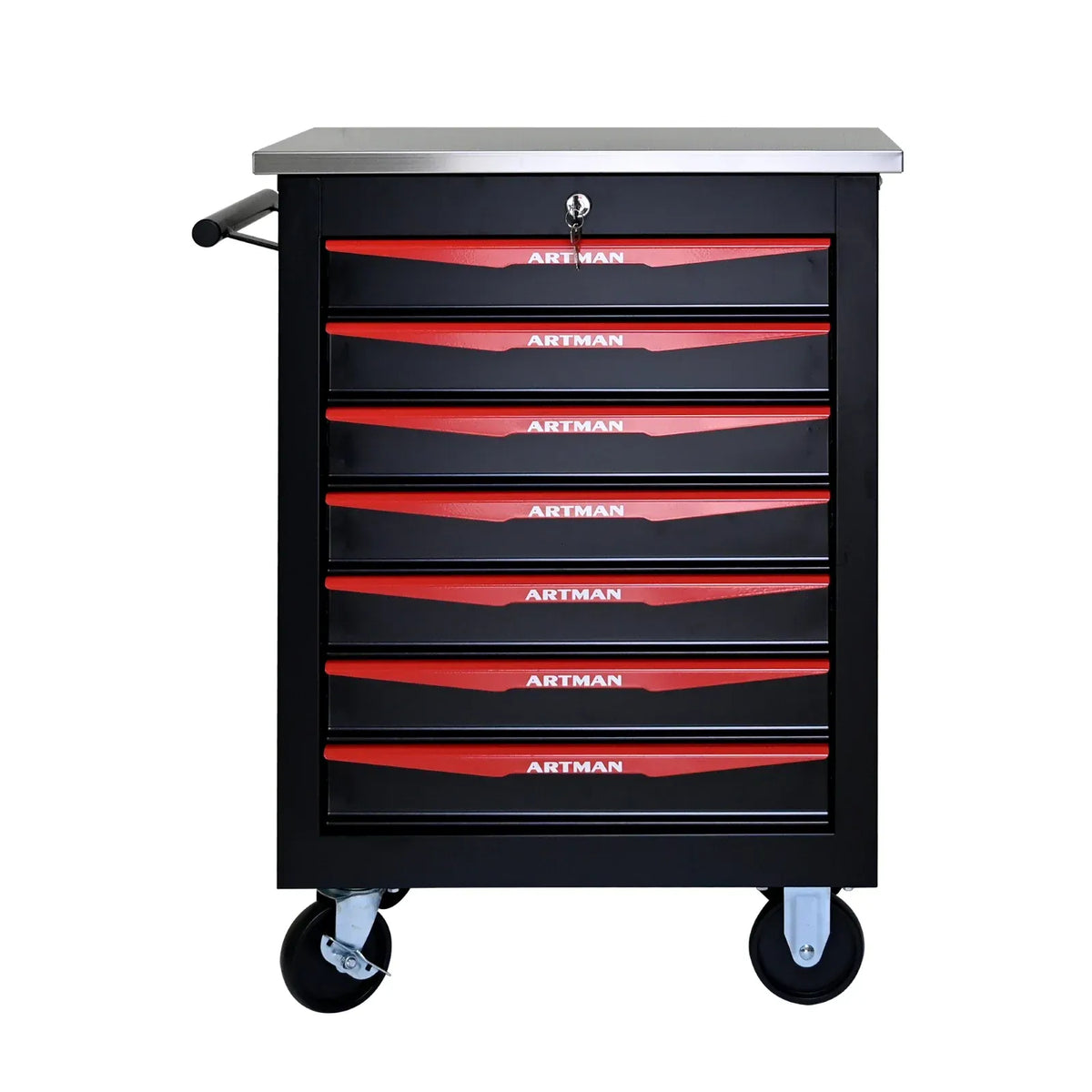 7 Drawer Rolling Tool Box Hardware Storage Tool Cabinet, Heavy Duty Steel Metal Cart, Lockable, Shop Garage NEW，red from PriceLows™