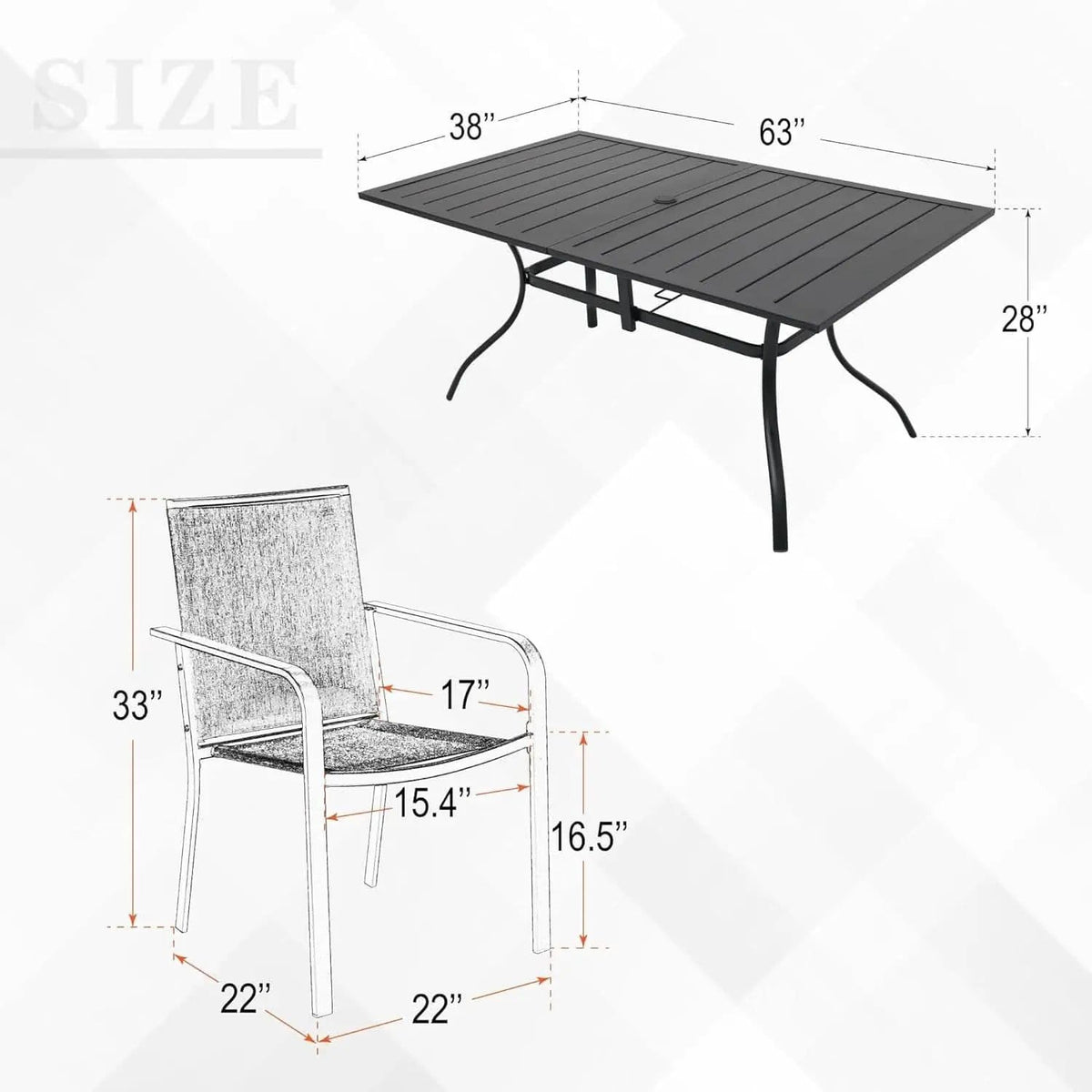 7 Piece Outdoor Dining Set with Stackable Chairs from PriceLows™