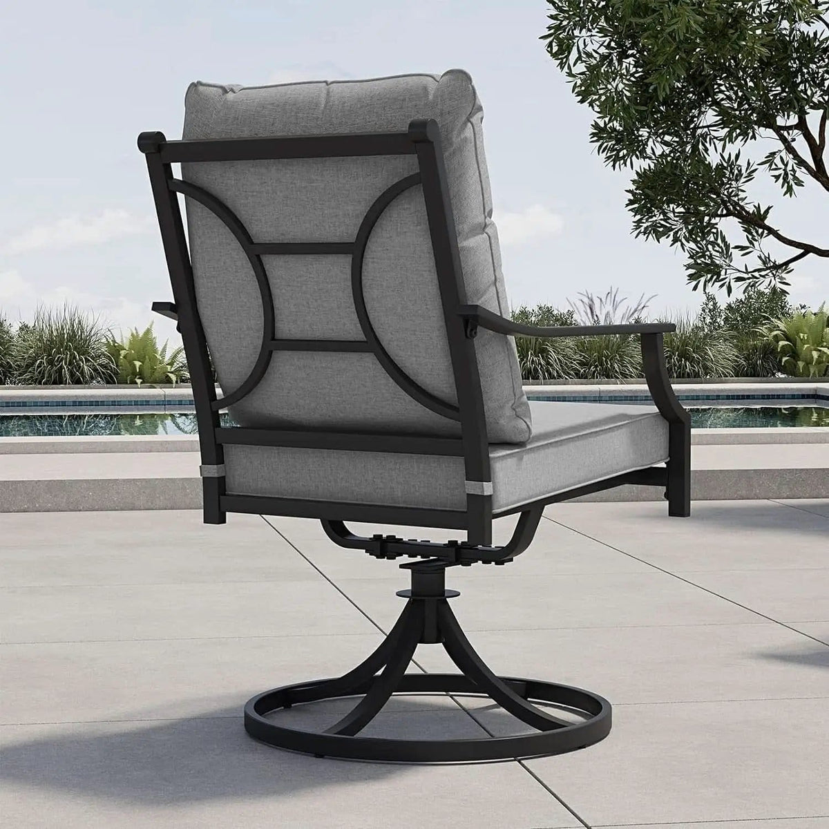7 Piece Patio Dining Set For 6 With Swivel Chairs And Olefin Cushions from PriceLows™