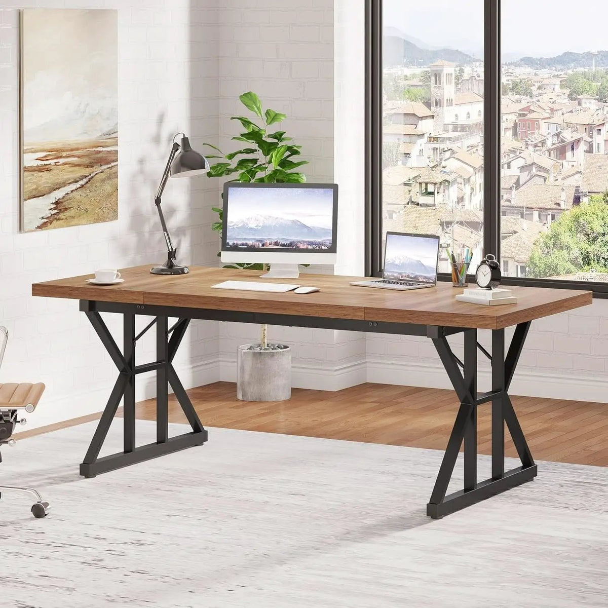 70.8 Inch Executive Desk Large Modern Home Office Desk from PriceLows™