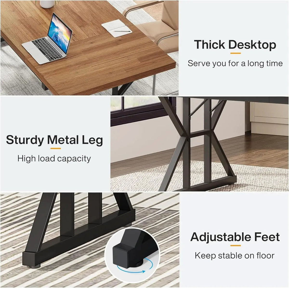 70.8 Inch Executive Desk Large Modern Home Office Desk from PriceLows™