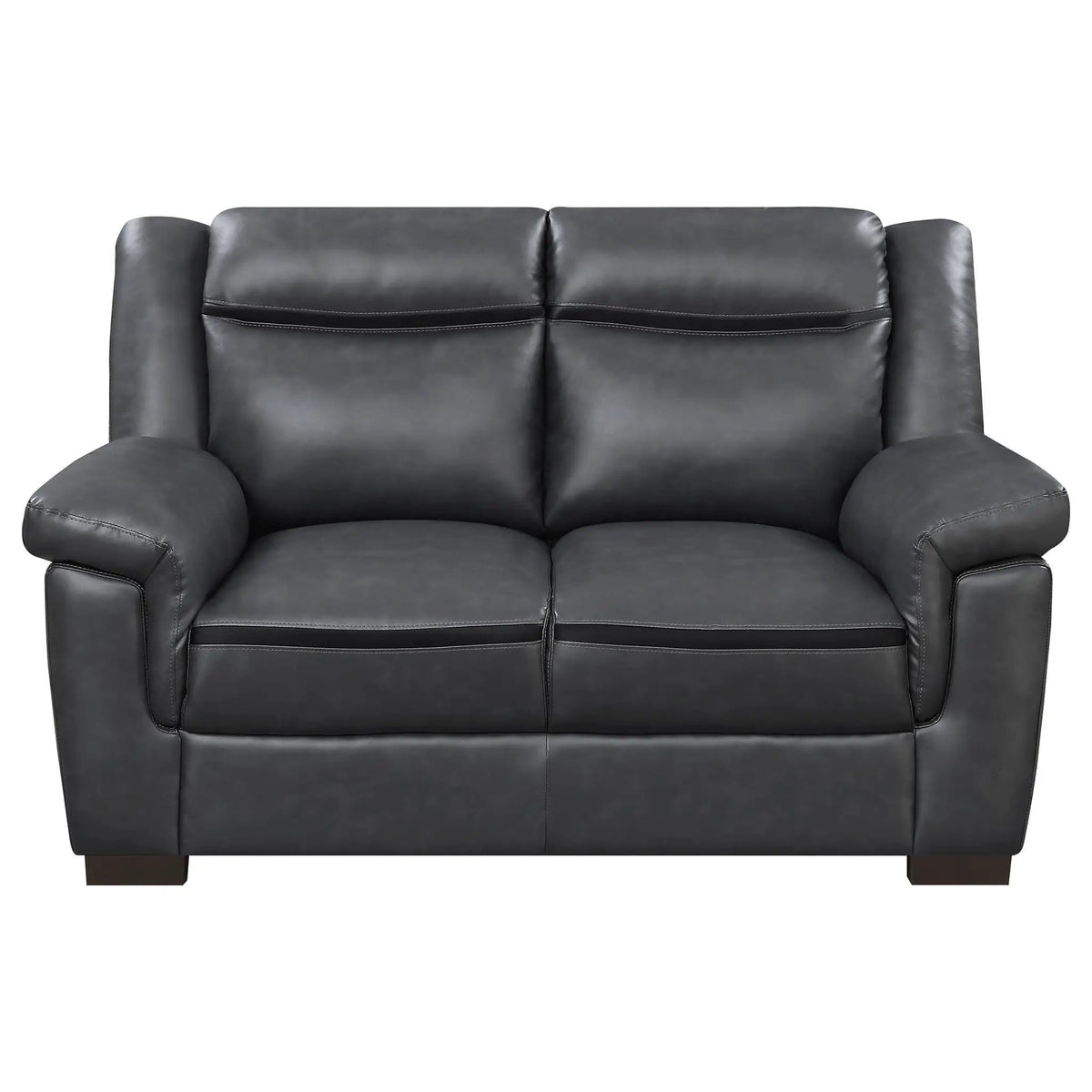 Arabella Upholstered Padded Arm Loveseat | 58.75 x 35 x 37.5 in | Living Room Furniture | Grey