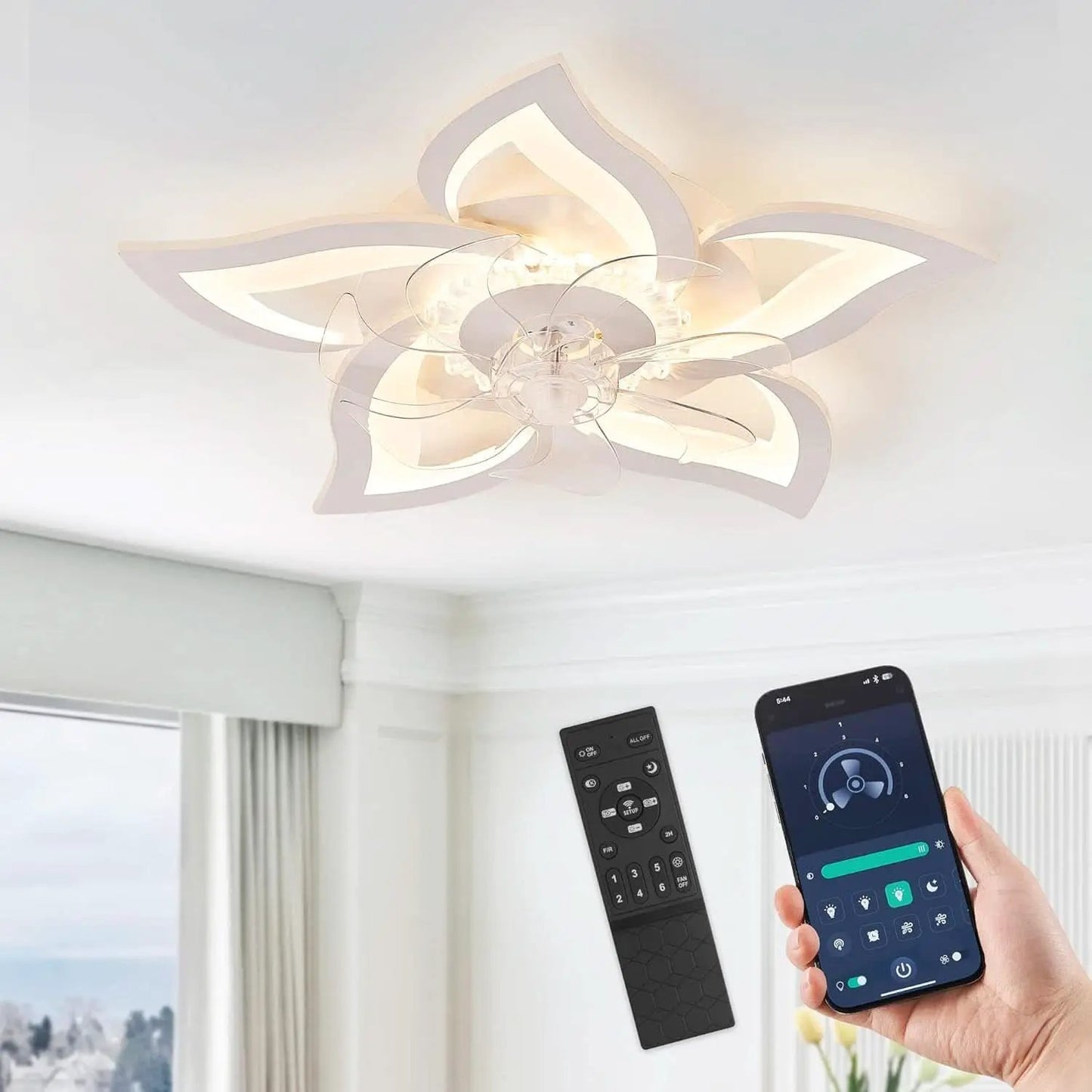 27 Inch Low Profile Ceiling Fan With Integrated LED from PriceLows™