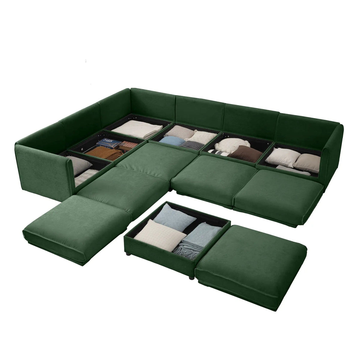 Contemporary Elegant Sofa With Storage And Ottoman 2 Piece Living Room Set | 2 Piece Living Room Set | Living Room Furniture | Living Room