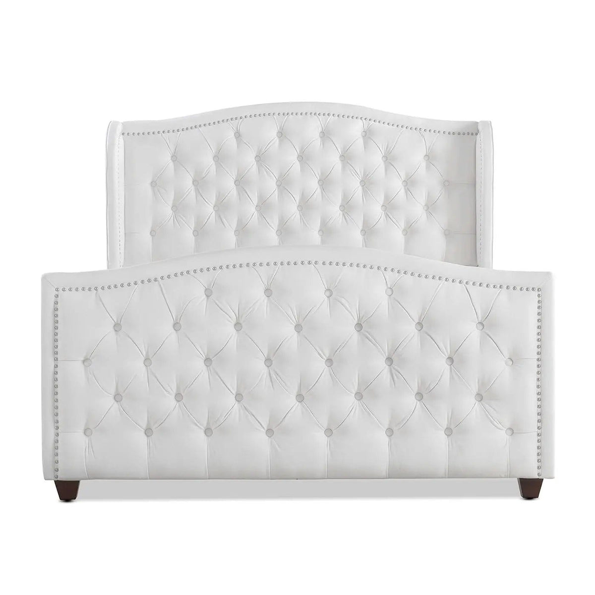 Marcella Upholstered Shelter Headboard Bed | 5 Pieces | Fabric & Iron | Bedroom