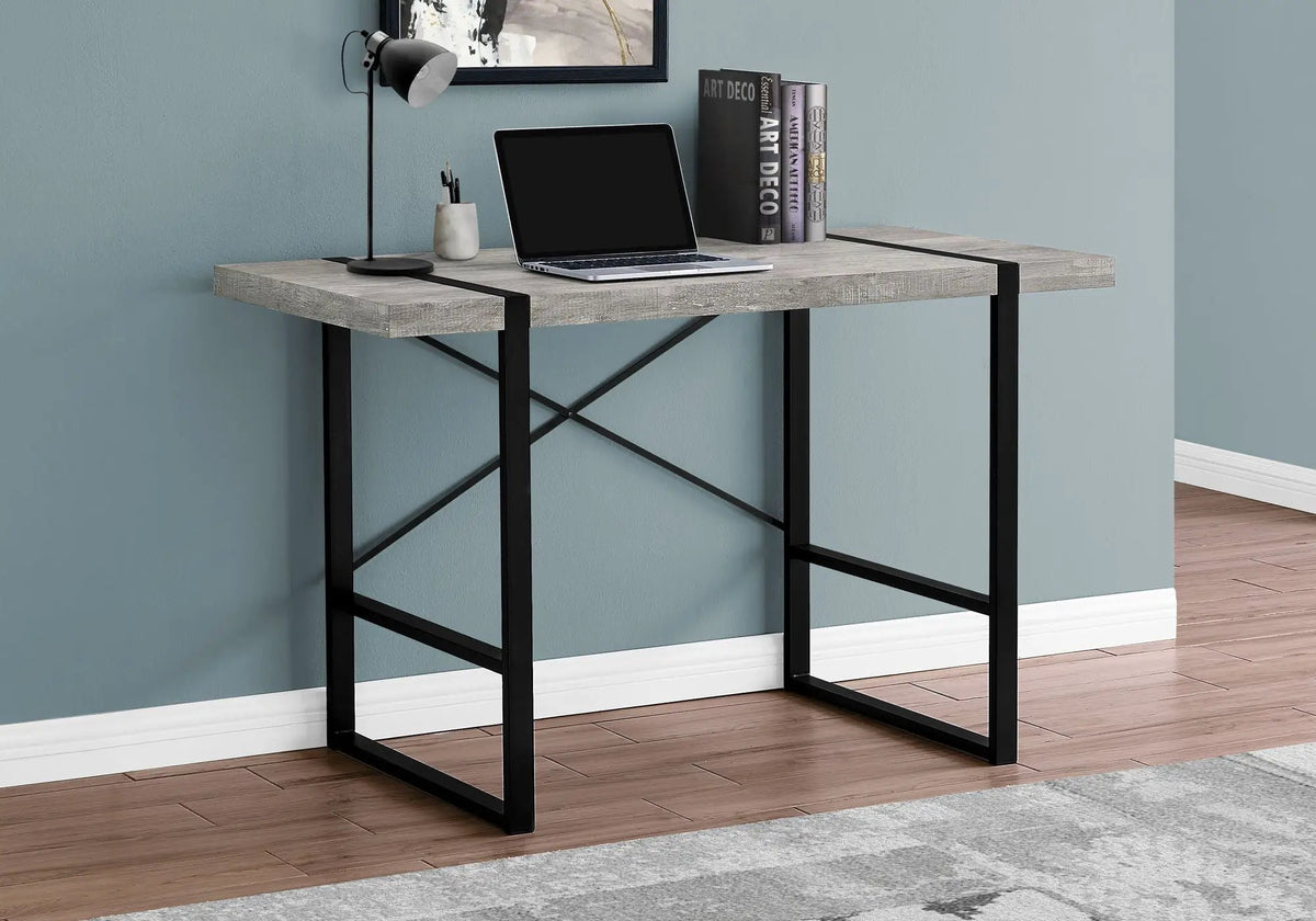 Industrial Computer Desk | 49 Inch Width | Robust Metal Legs | X-Shaped Support Bar