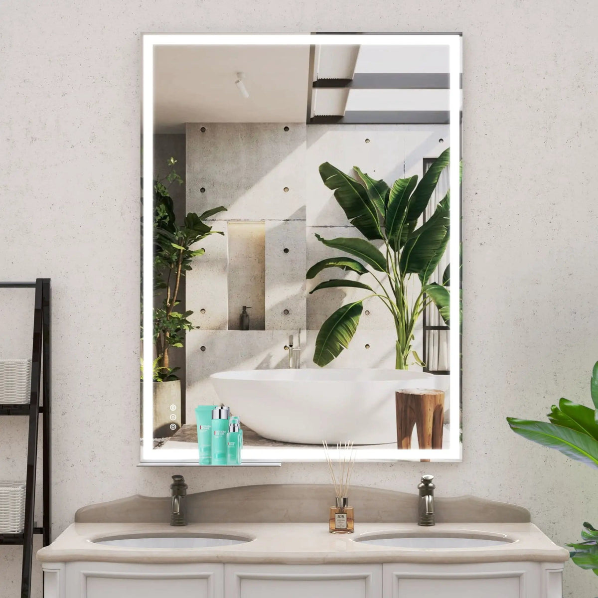 LED Bathroom Vanity Mirror Wall Mounted Adjustable / Warm / Natural Lights Anti-Fog | 3 Pieces | Bathroom Furniture | Bathroom