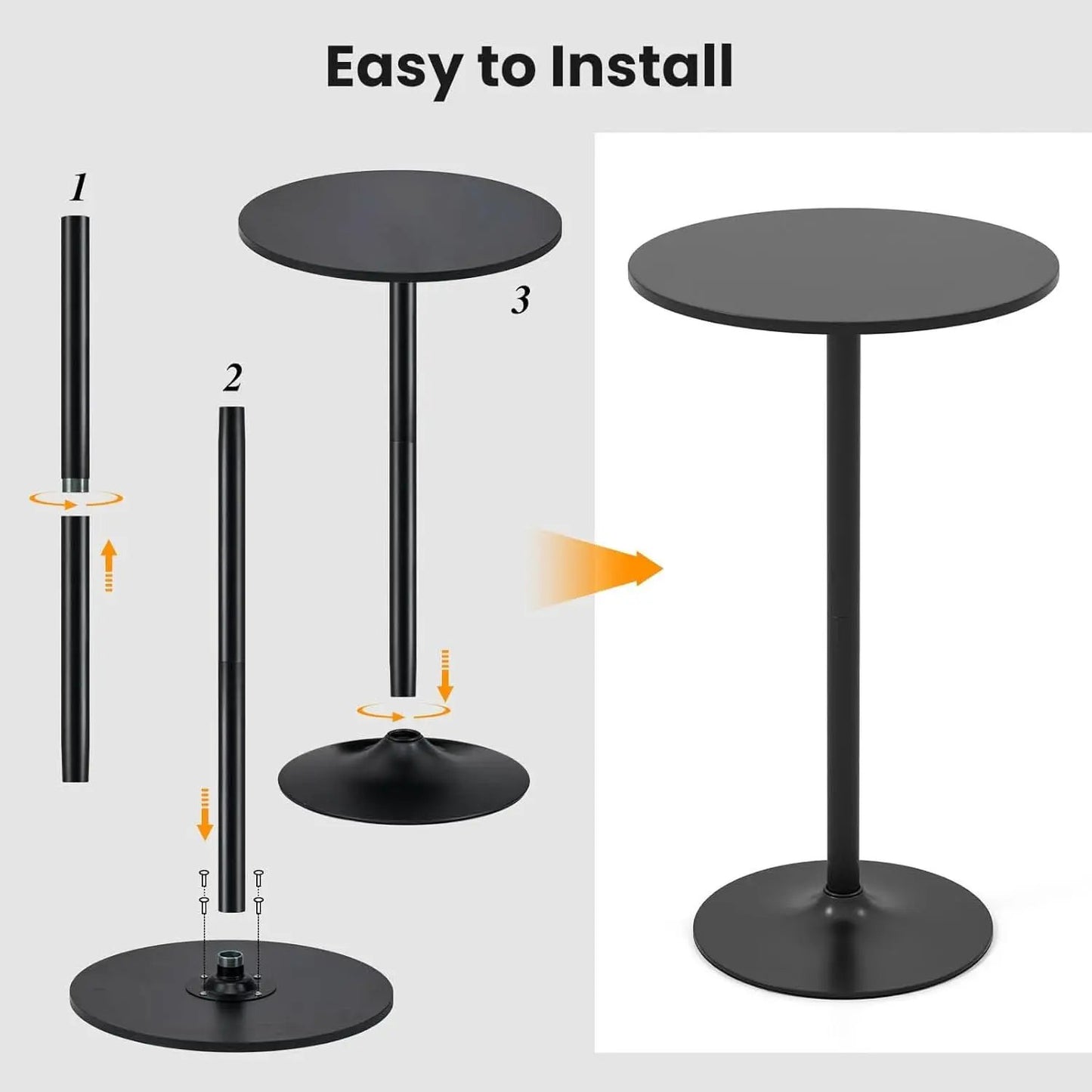 Bar Table Convertible Height Twenty Four Inch RoundTop Surface from PriceLows™