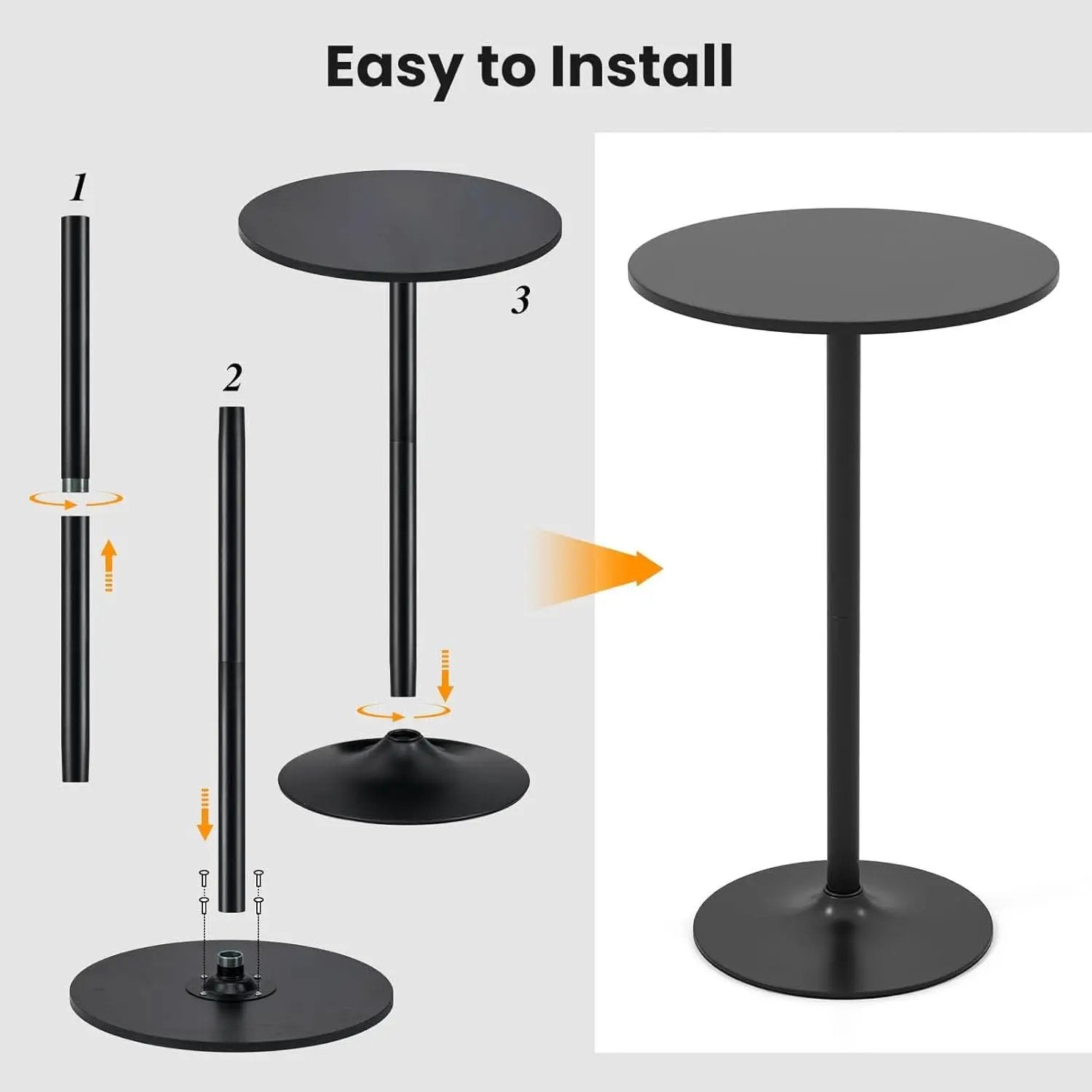 Bar Table Convertible Height Twenty Four Inch RoundTop Surface from PriceLows™